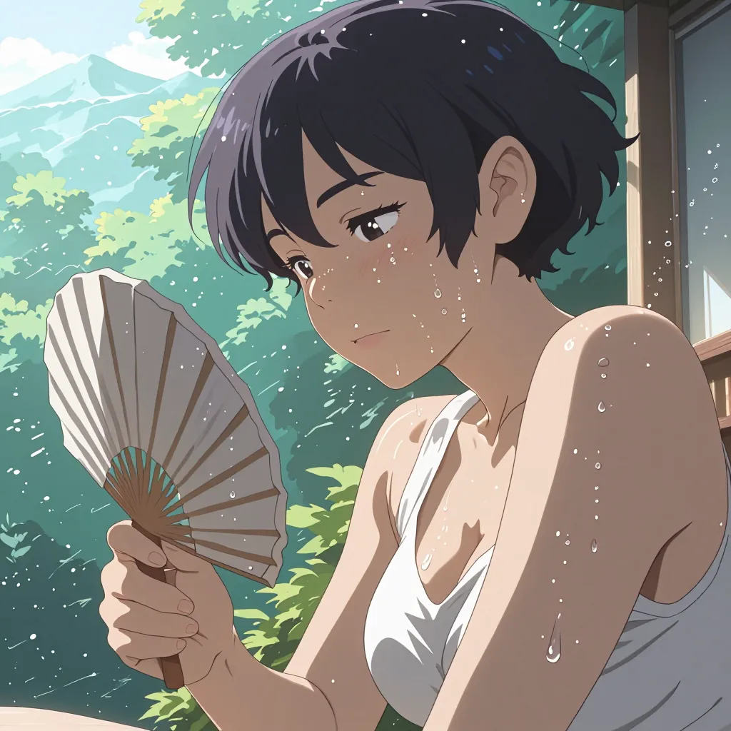 蒸し暑い 연상 이미지