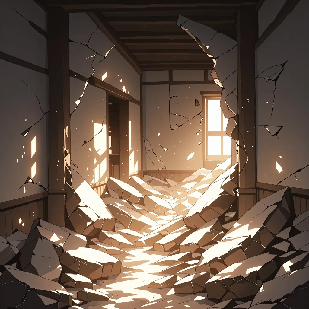 崩れる 연상 이미지